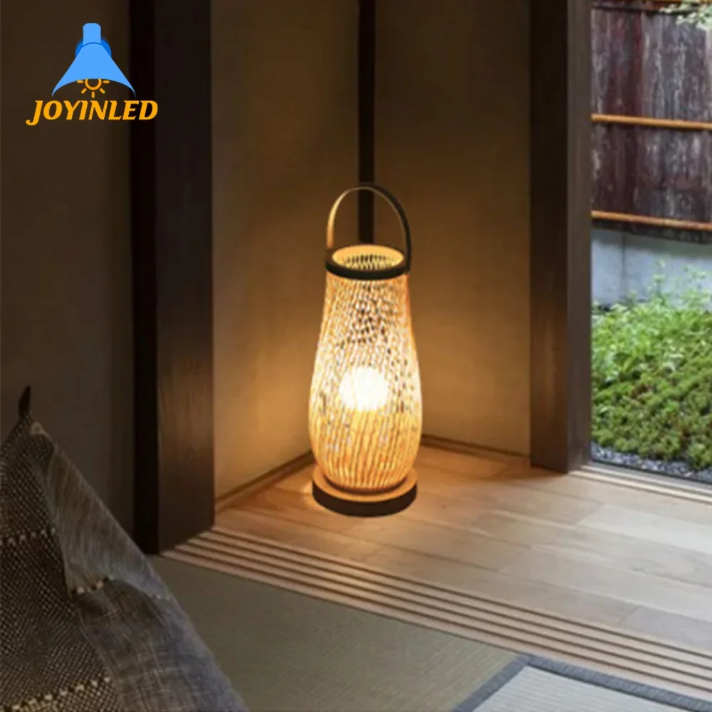 

Modern Handmade Knitted Weaving Bamboo Table Lamp Bedroom Bedside Lamp Wood Rattan Lampshade Room Home Decor Art Desk Light E27