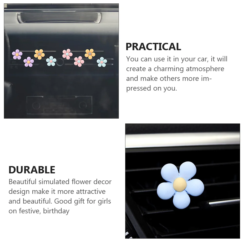

5pcs Car Air Outlet Clip Flower Air Freshener Lightweight Car Interior Decor High Hardness Vent Accessories For Women