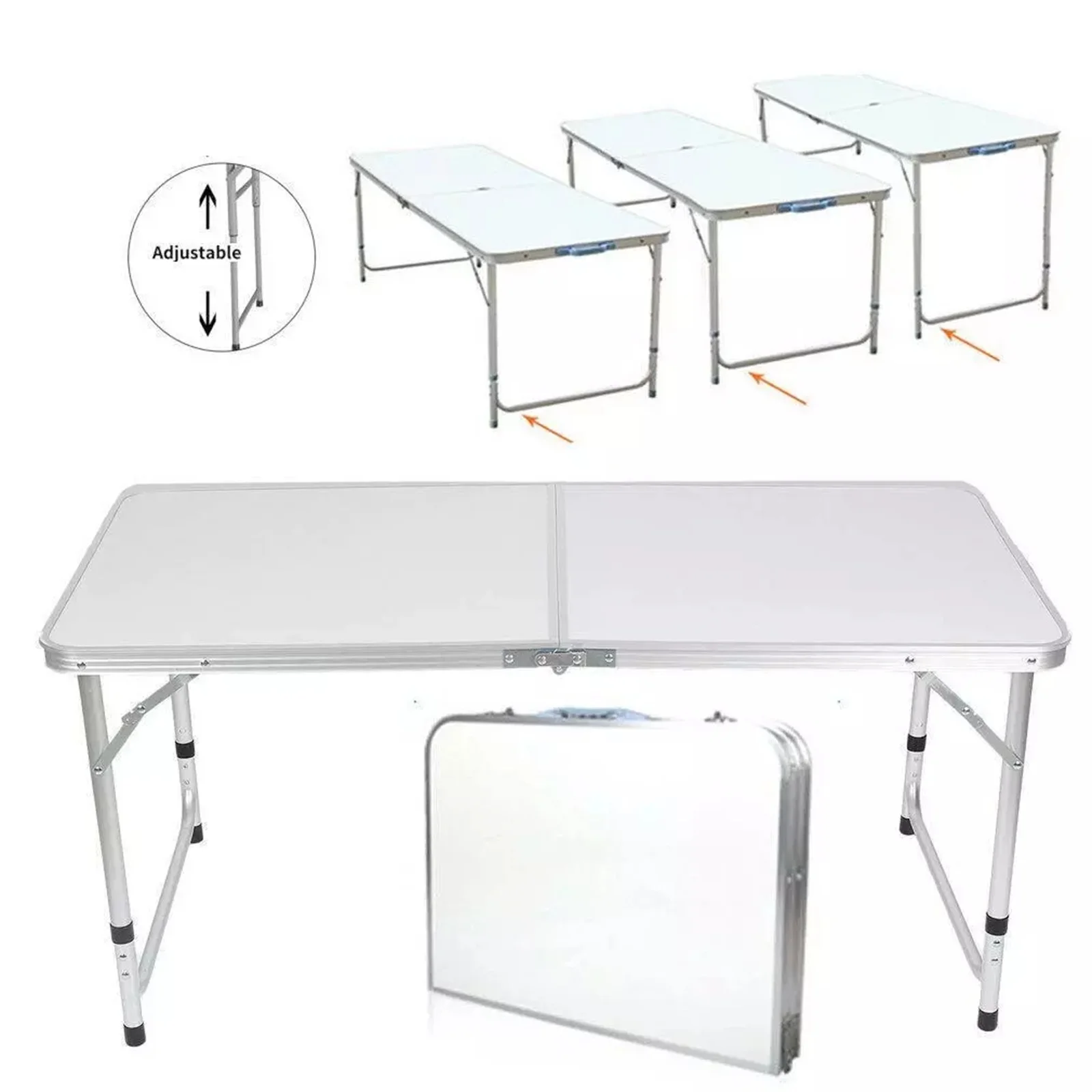 

4-Foot aluminum camping folding table portable office camping picnic outdoor barbecue