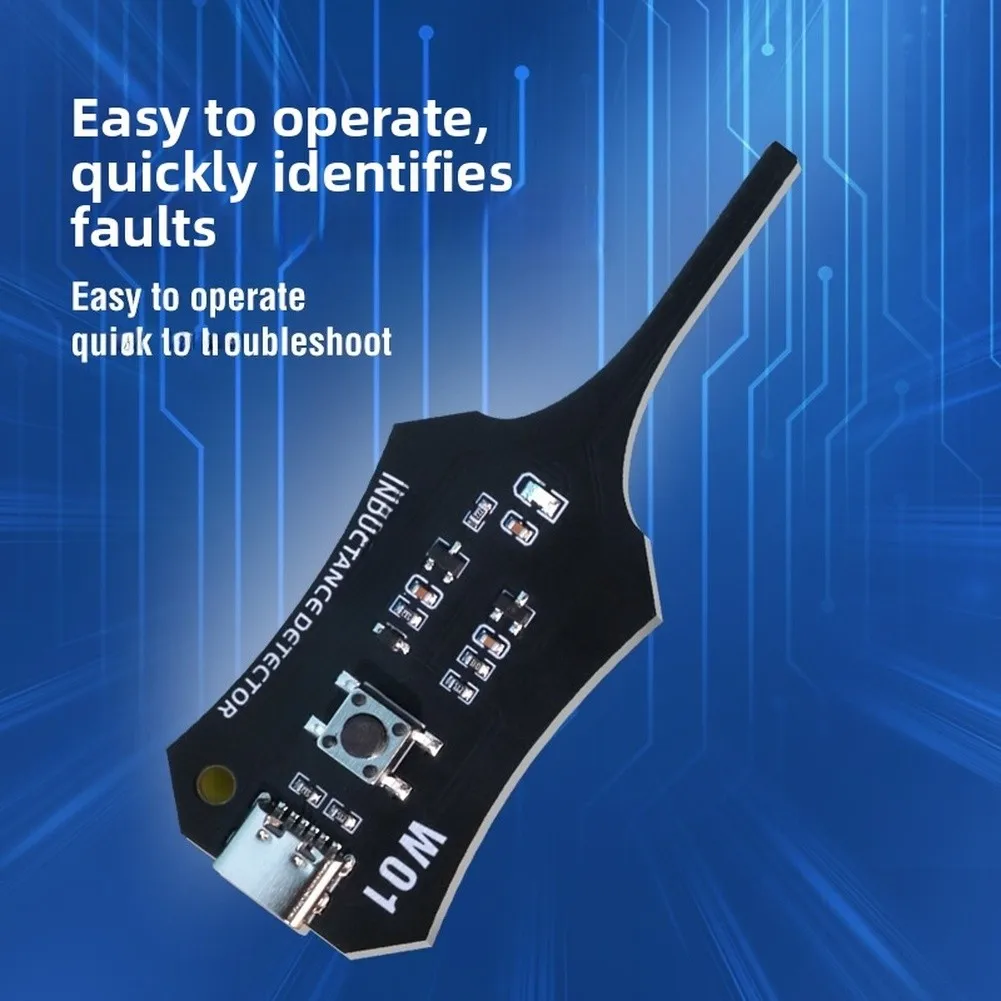 FOR W01 Inductance Tester 3x7.5x0.2cm Black Portable Device for Fast Detection of Inductor Continuity and Polarity