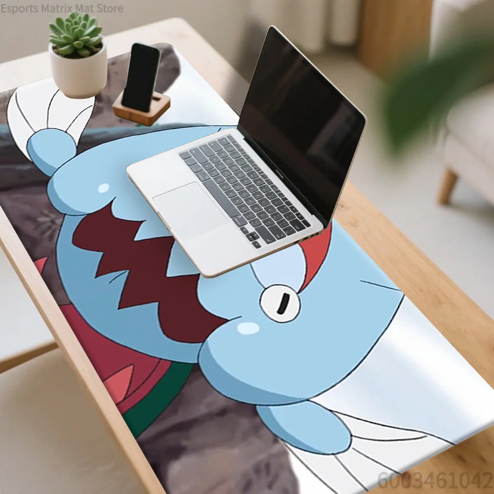 Anime Pokemon Wobbuffet Large Gaming Mouse Pad, Extended Non-Slip Desk Mat for Office and Home