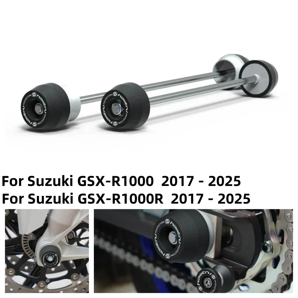 

For Suzuki GSX-R1000 GSX-R1000R 2017-2020 2021 2022 2023 2024 2025 Motorcycle Wheel Protector Rear Front Axle Fork Crash Slider