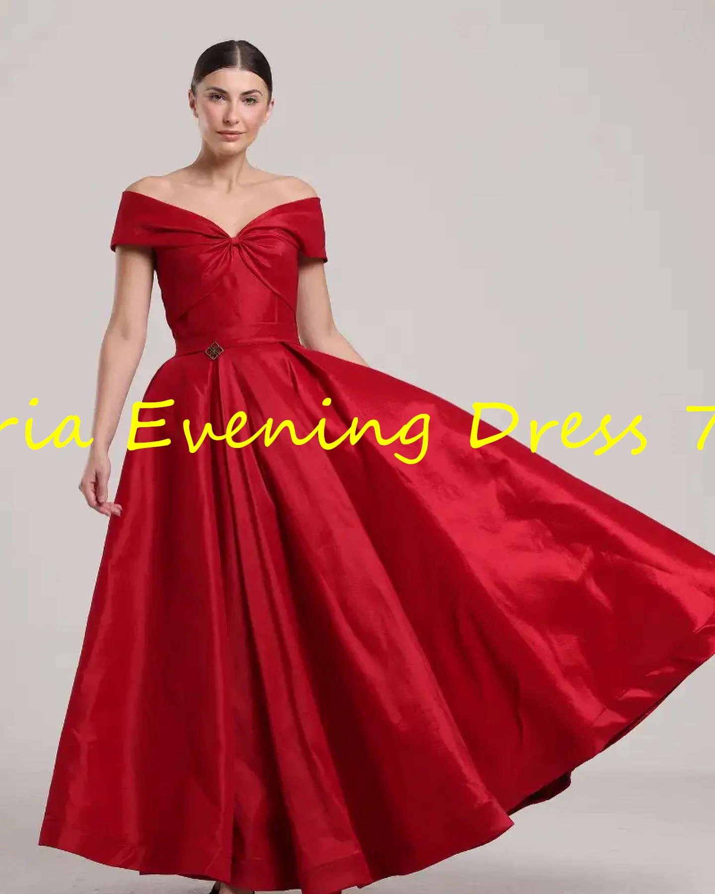 Customized Modern A-Line Floor Length Strapless Off the Shoulder Jersey Sleeveless Evening Dress Elegant vestidos para mujer