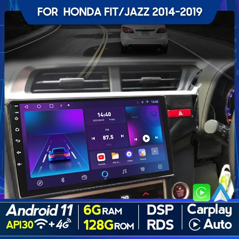 QSZN For HONDA FIT JAZZ 2014-2019 RHD 2 din Android 12.0 Car Radio Multimedia Video Player GPS Navigation 4G Carplay Head unit