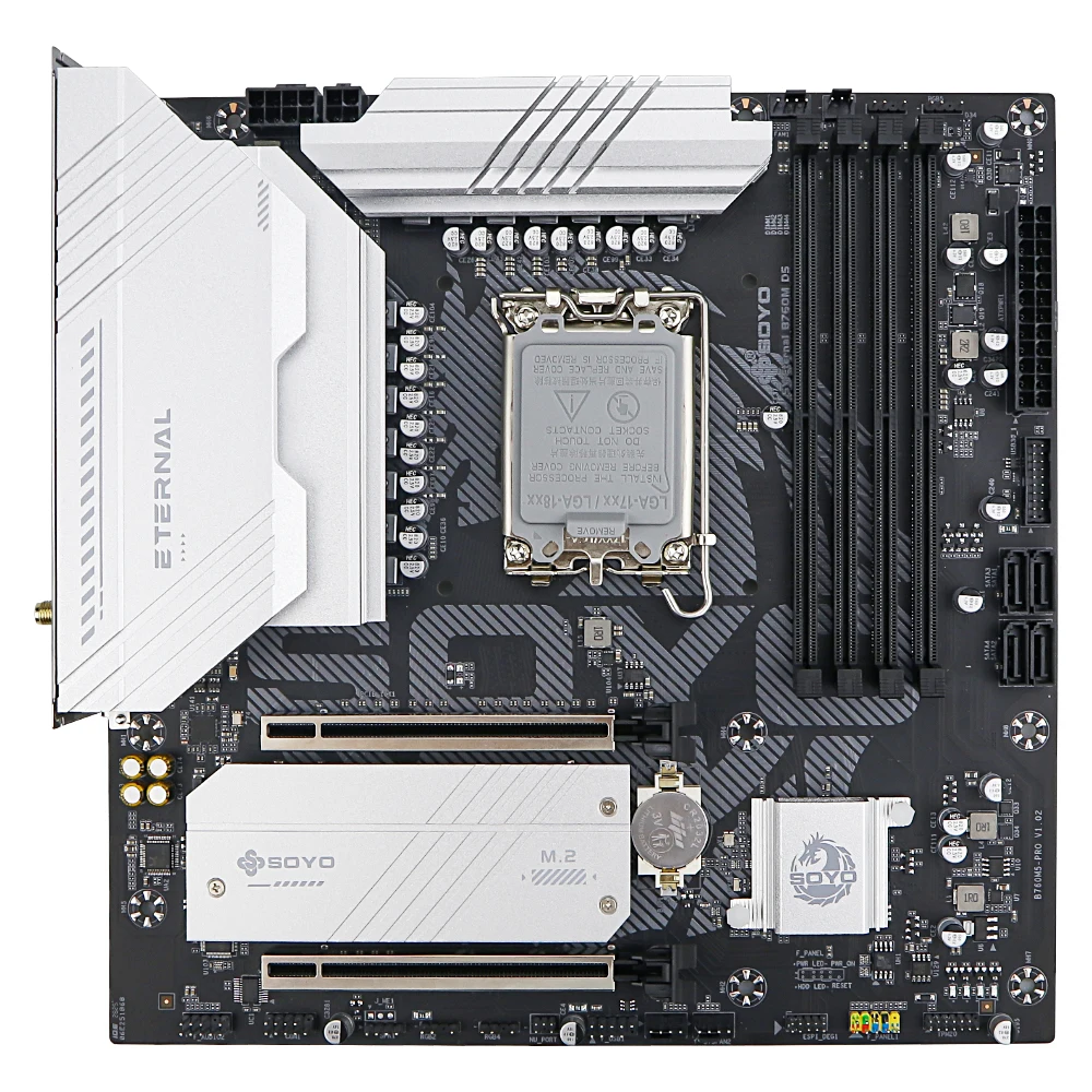 เมนบอร์ด SOYO B760M D5 WiFi DDR5 LGA 1700 Intel B760 M-ATX รองรับ 2* M.2 PCIe 4.0 Type-C WiFi6 ARGB USB3.2 สำหรับโปรเซสเซอร์รุ่น 12/13/14