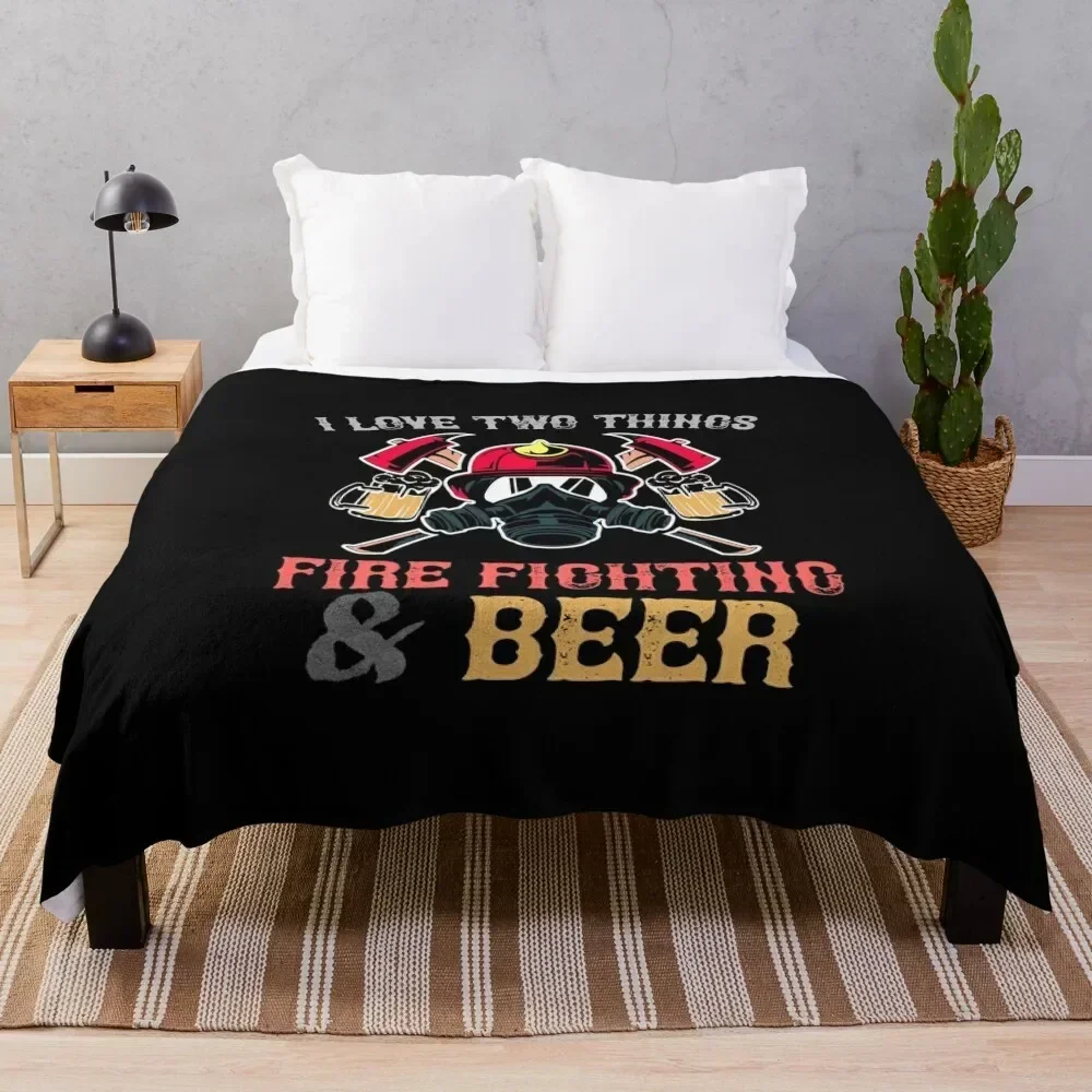 

Firefighter Fire Brigade Sayings Beer Throw Blanket Soft Comfort Blanket for Reading Watching TV