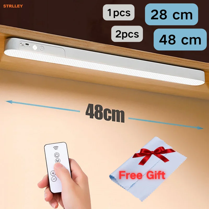 Lampe de table LED 48/28cm, 1-2 pièces, barre lumineuse pour soins des yeux, lampe de lecture sans fil rechargeable, veilleuse pour chevet, armoire de cuisine