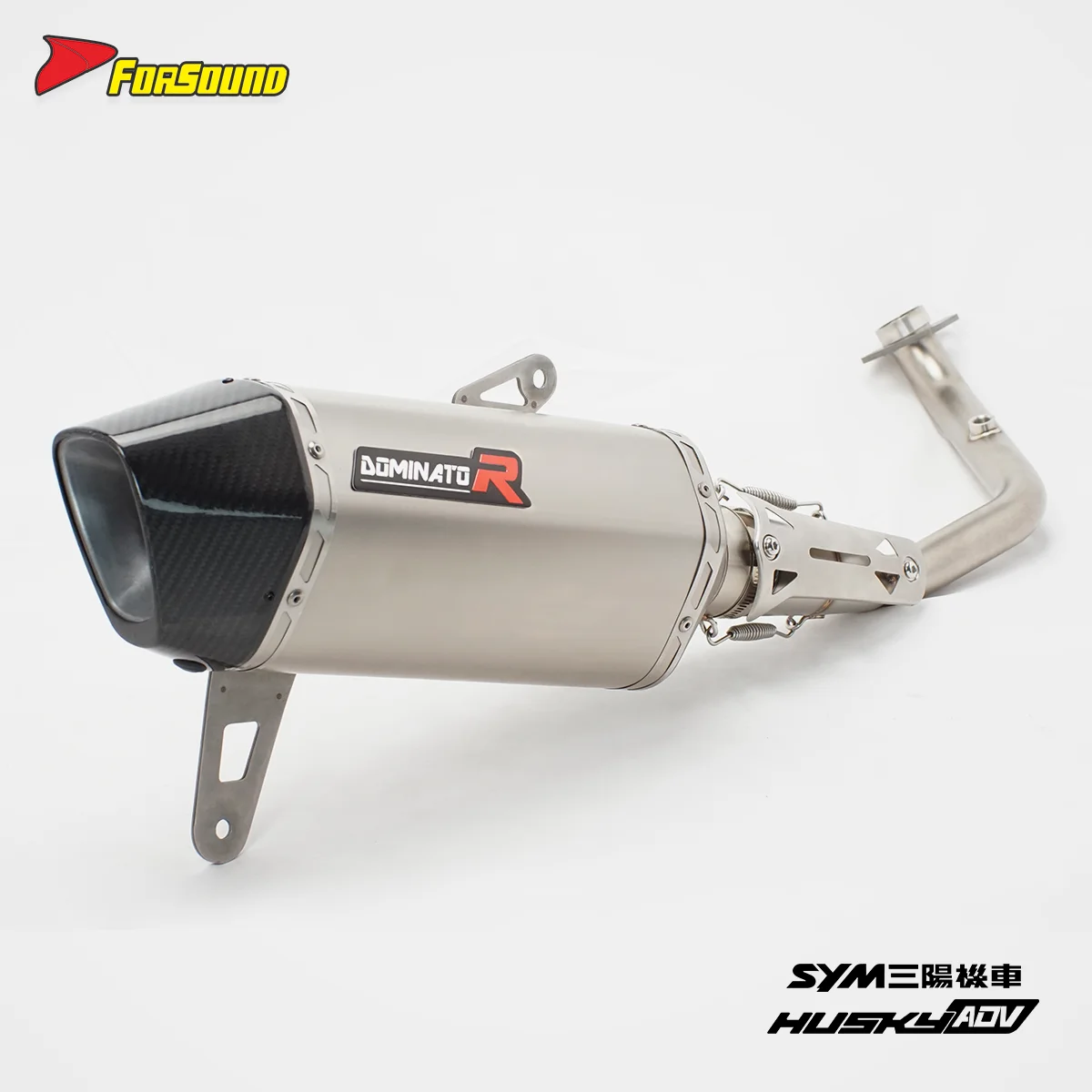 

Forsound Factory Wholesale Price SYM Husky ADV 300 Titanium Exhaust Valved Muffler with Mid Pipe Resonator