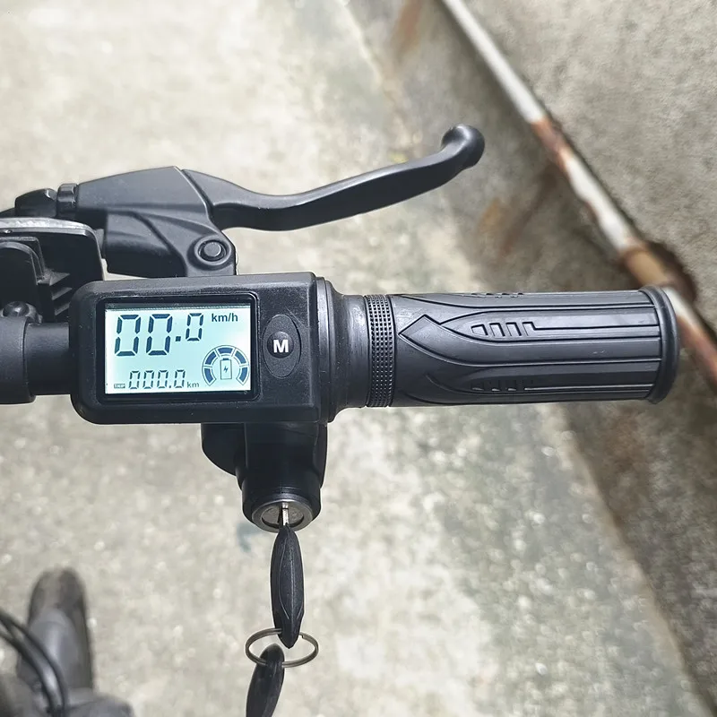 Folding car lithium battery turn handle front throttle with lock speed display key instrument =