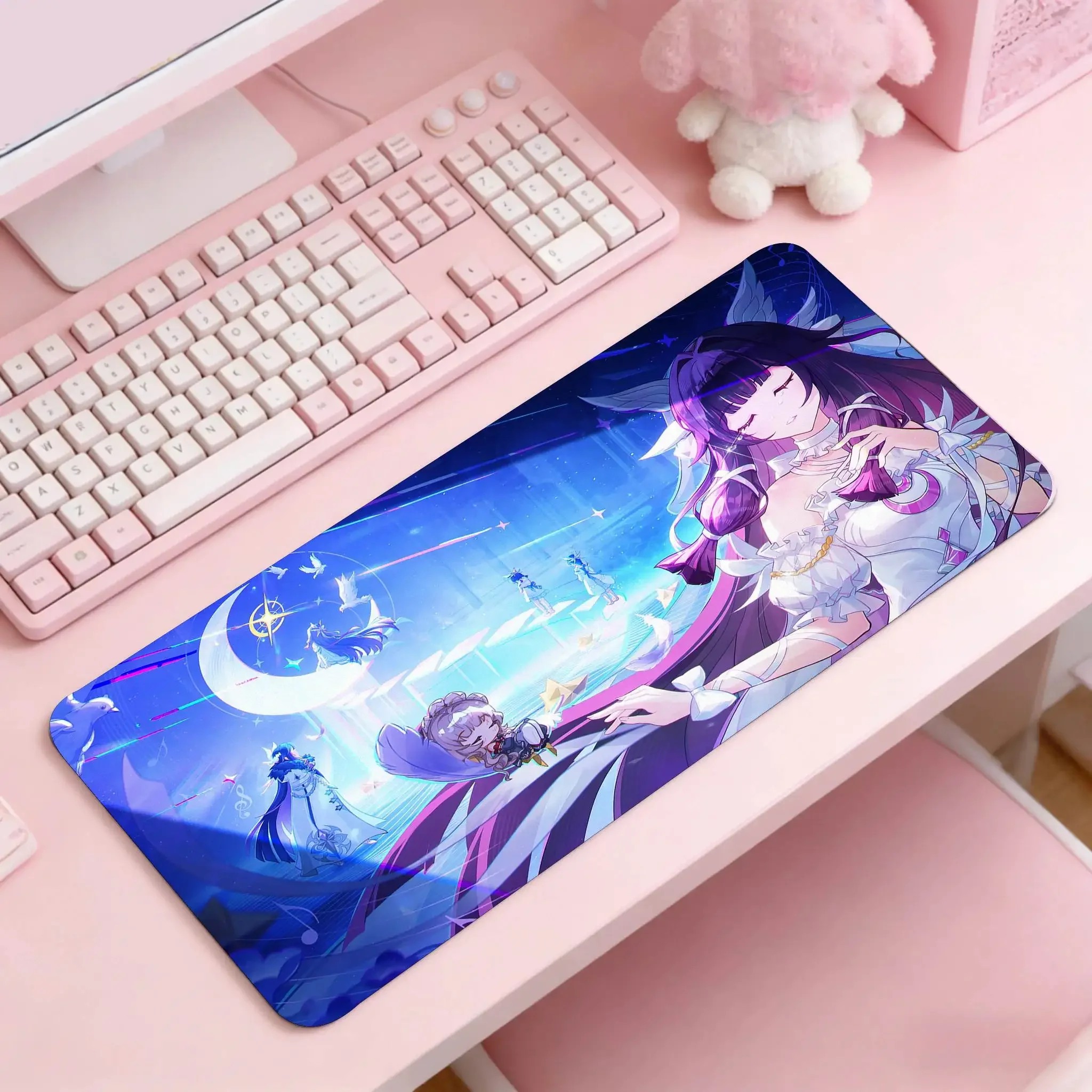 Anime Girl Mouse Pad Exclusive 2D Desk Mat for Gamers Girly Heart Desktop Essential Soft Non-Slip Computer Game Pad