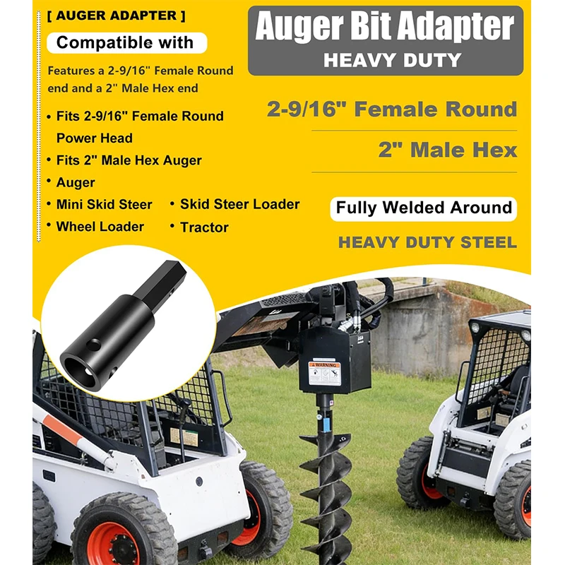 Heavy Duty Auger Adapter 2-9/16