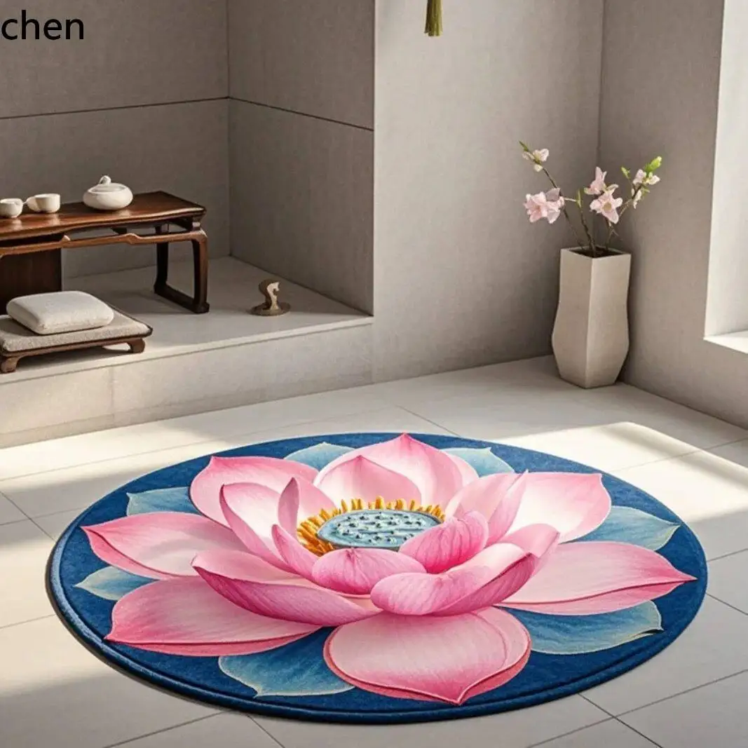 Picture 5: Cz lotus meditation mat - perfect for home living rooms, zen roomslotus floor mats, buddhist temples, and temple carpets