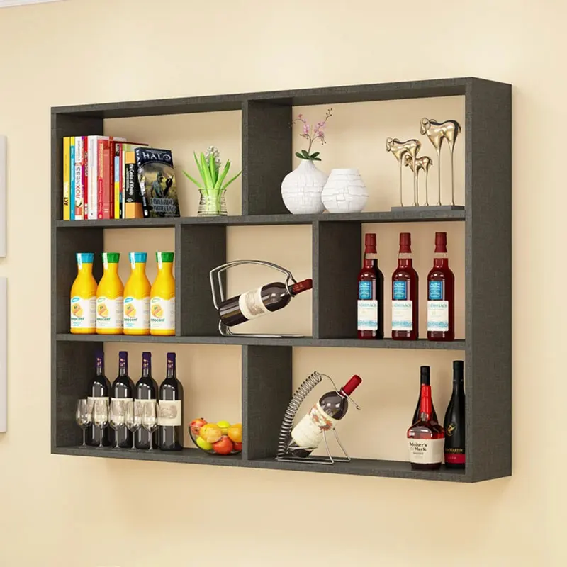 

Display Modern Wine Holder Cabinet Black Living Room Wall Wine Rack Bottle Shelf Fancy Botelleros De Vino Home Bar Furniture