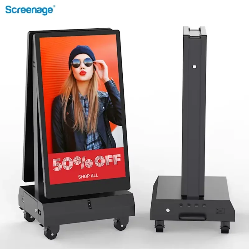 Screenage Outdoor LCD Display 2000nits High Brightness Digital Poster Advertising Screen for Retail Store Subway Wayfinding