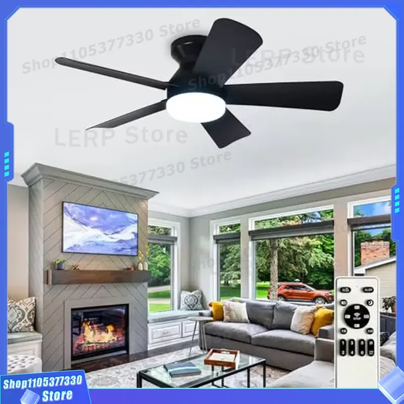 Modern Silent Inverter LED Ceiling Fan Light 5 Blades Remote Control Dimming For Living Room Bedroom Home Decor Wholesale 5