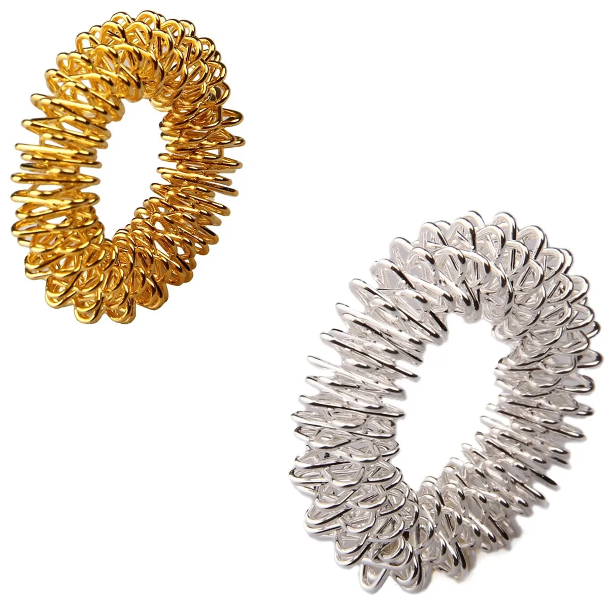 

10 шт. кольца для акупрессуры из нержавеющей стали, массажные кольца для пальцев, улучшающие китайскую медицину, случайный цвет