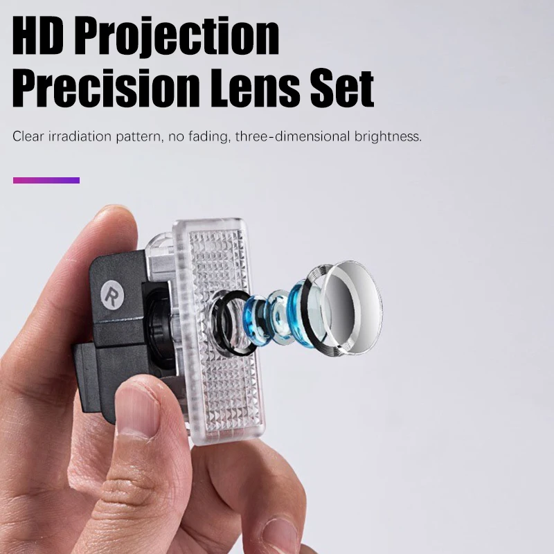 2 قطعة باب السيارة ترحيب ضوء LED HD العارض مصباح الظل أضواء الديكور ل تسلا نموذج Y نموذج 3 نموذج S نموذج X اكسسوارات #5