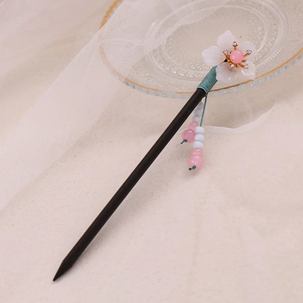 

Floral Wooden Sticks Vintage For Women Retro Bun Styling Accessories Tassel Chopsticks For Long Hair Bun Accessories Vintage