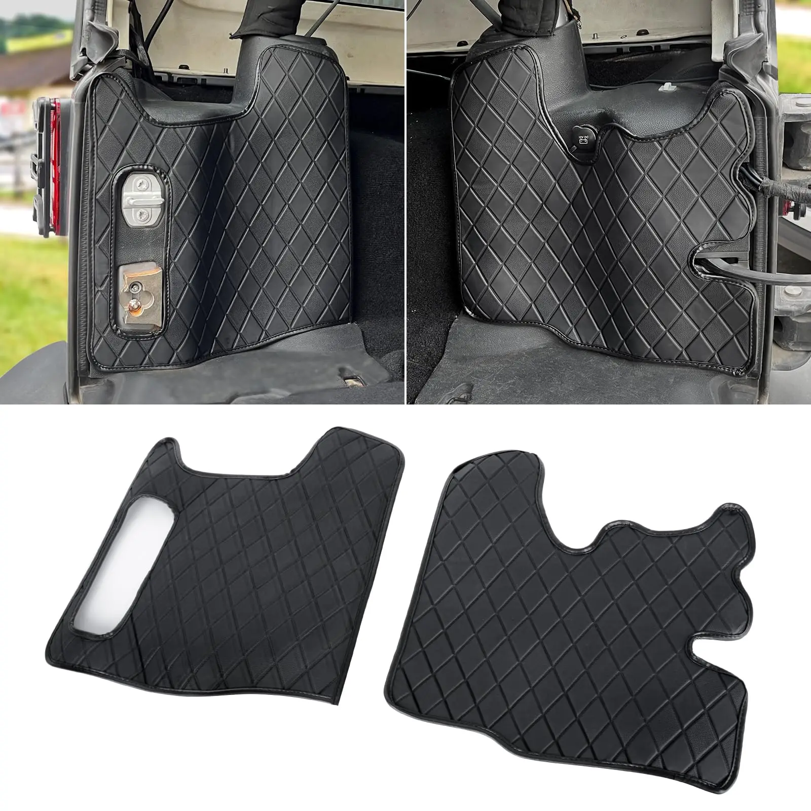 

Trunk Protective Leather Case PU Leather Cargo Sidewall Protector For 2011-2017 Jeep Wrangler JK Interior Protection Accessories