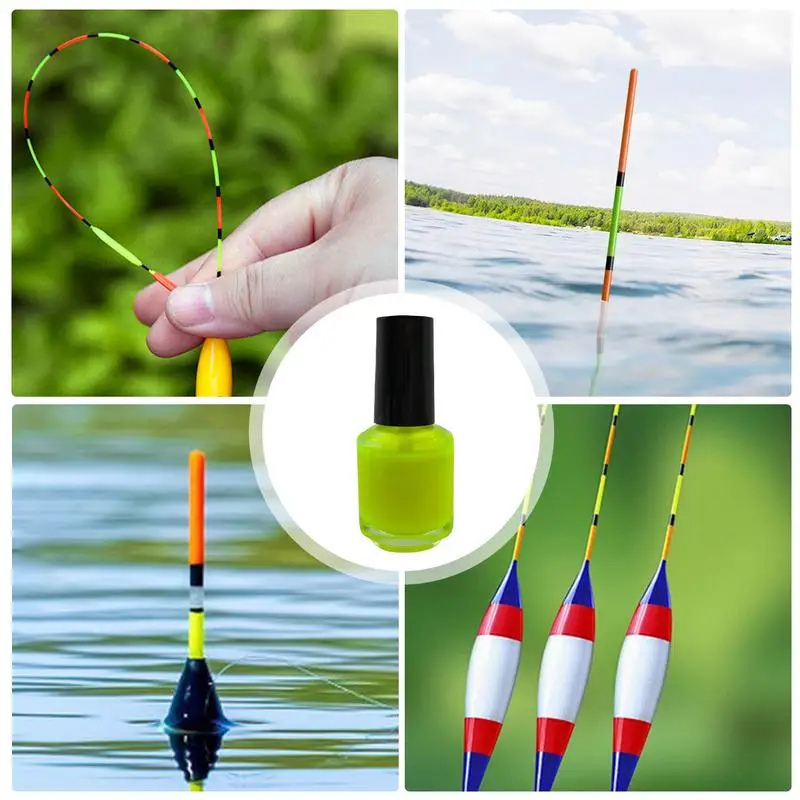 1 Bottle 7ml Fluorescent Paint For Floats Tail Painting Visible Fishing Float Tip Fast Dry Paint Buoy Tail Repairing Tool