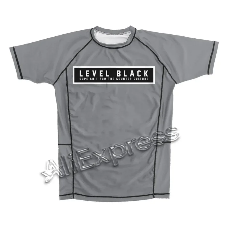 Sommer Schwarzer Rash Guard Schnelltrocknendes Gym-T-Shirt Schwarzes Jersey-T-Shirt Ranked V2 Nivel Negro Rash Guard Top für Erwachsene/Kinder – Detail 10