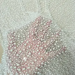 hot selling heavy beading wedding gown dress lace fabric 130cm width pearls lace sell by yard
