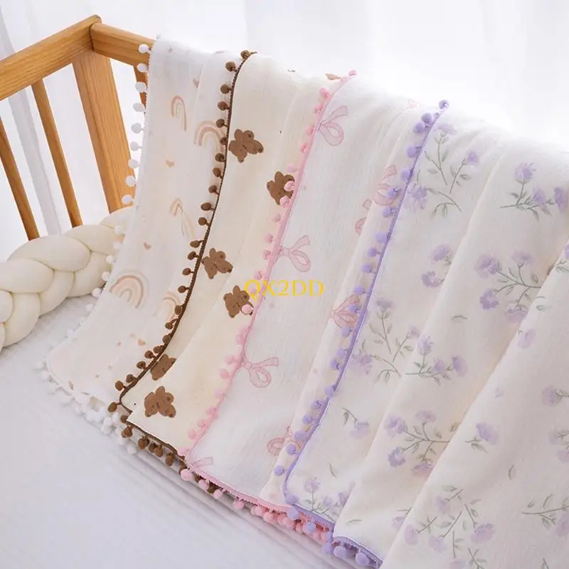 QX2D 100x70cm Baby Towel Swaddles Wrap for Toddlers Newborns Receiving Blanket Strollers Pushchair Blanket Strong Absorbent