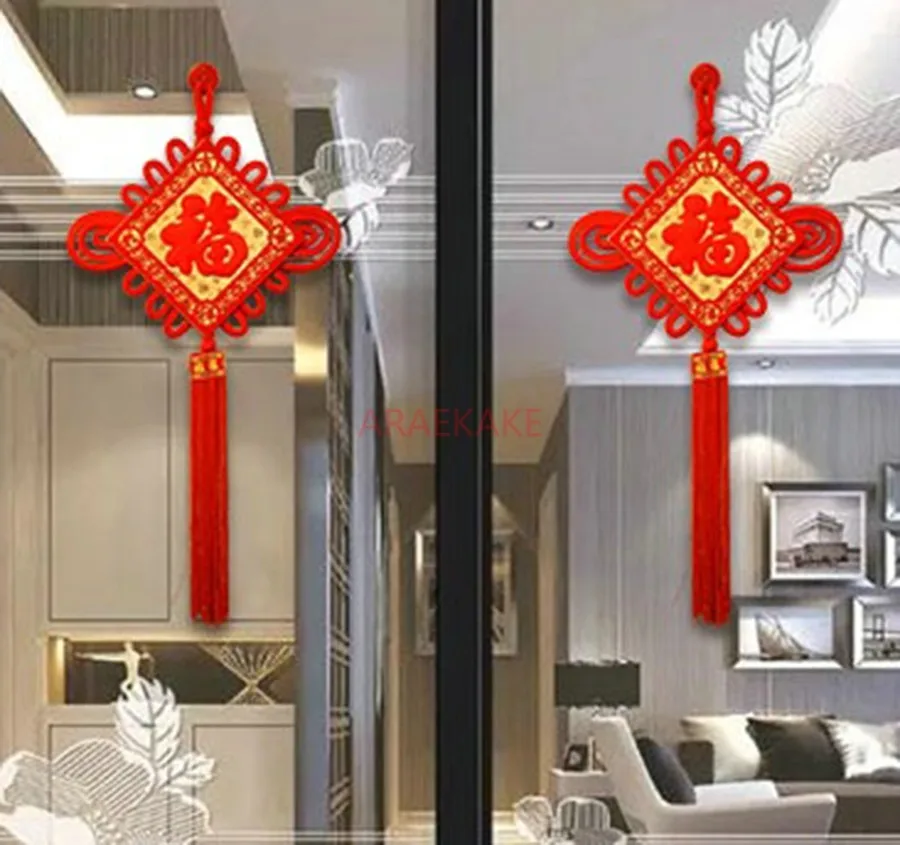 زخارف معلقة رائعة على أبواب عقدة صينية، لوحات جدارية، زخارف ميمونة على أبواب المدخل والبهو