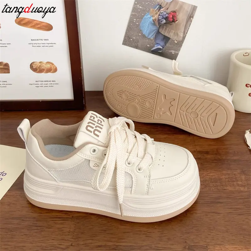 Platform Vulcanized shoes Women\'s Sneakers Kawaii 2024 Korean new summer Breathable Lolita Sneakers girls Casual Tennis shoes