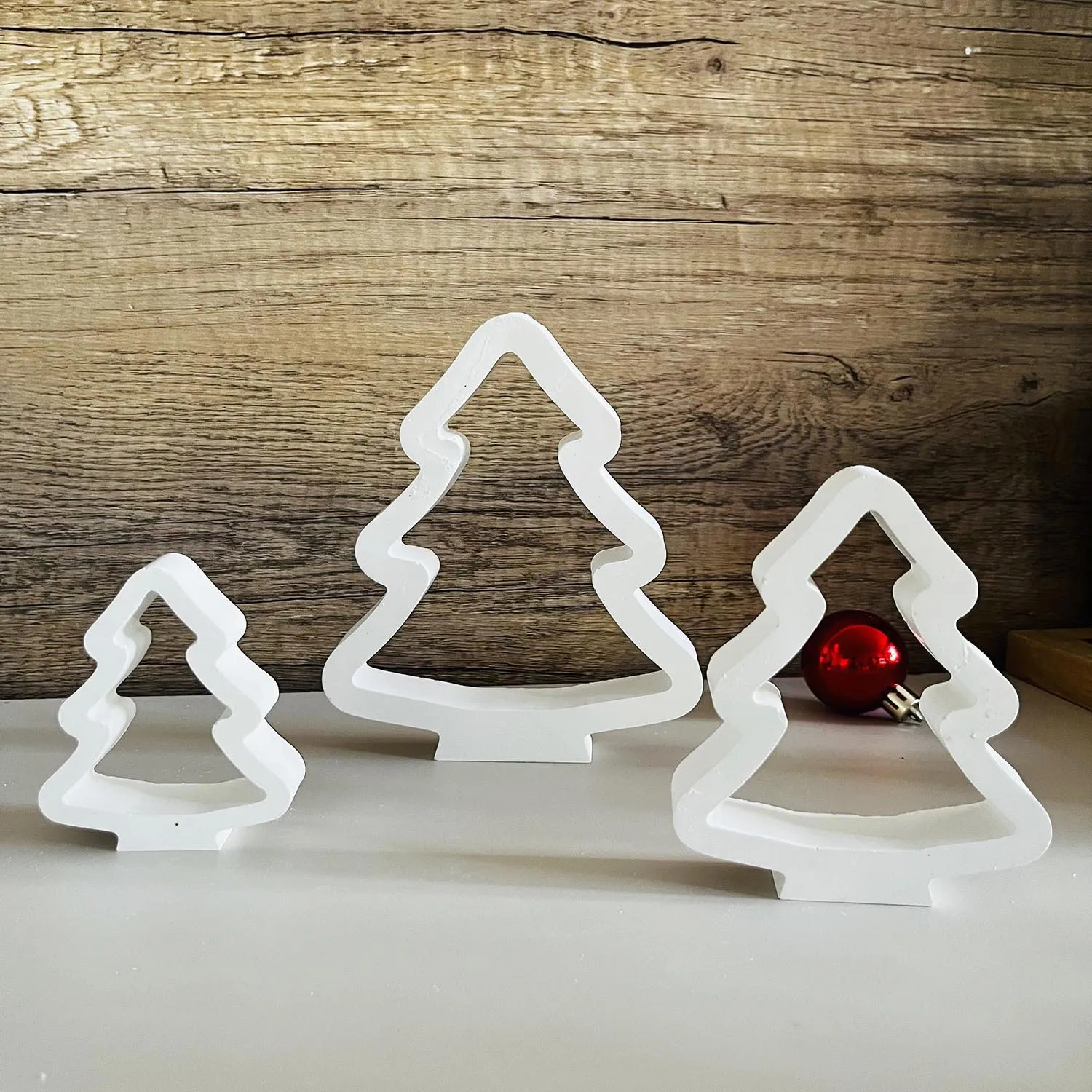 Christmas Tree Plaster Ornament Mold Drip Moulds Large and Small Hollow Christmas Tree Silicone Mold