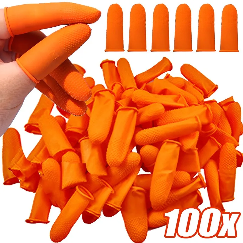 100/10 Stuks Wegwerp Latex Vinger Babybedjes Antistatische Poeder Gratis Rubber Vingertoppen Vinger Protector Industrie Handschoenen Nail Art tool