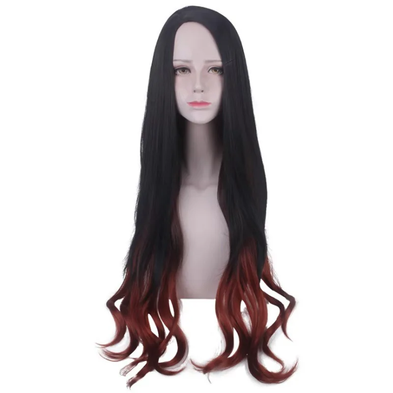 أنيمي شعر مستعار تأثيري شبح إطفاء شفرة موقد الباب أنت فول كوس شعر مستعار شبح التغيير التدريجي لون الدخان لفة شعر مستعار