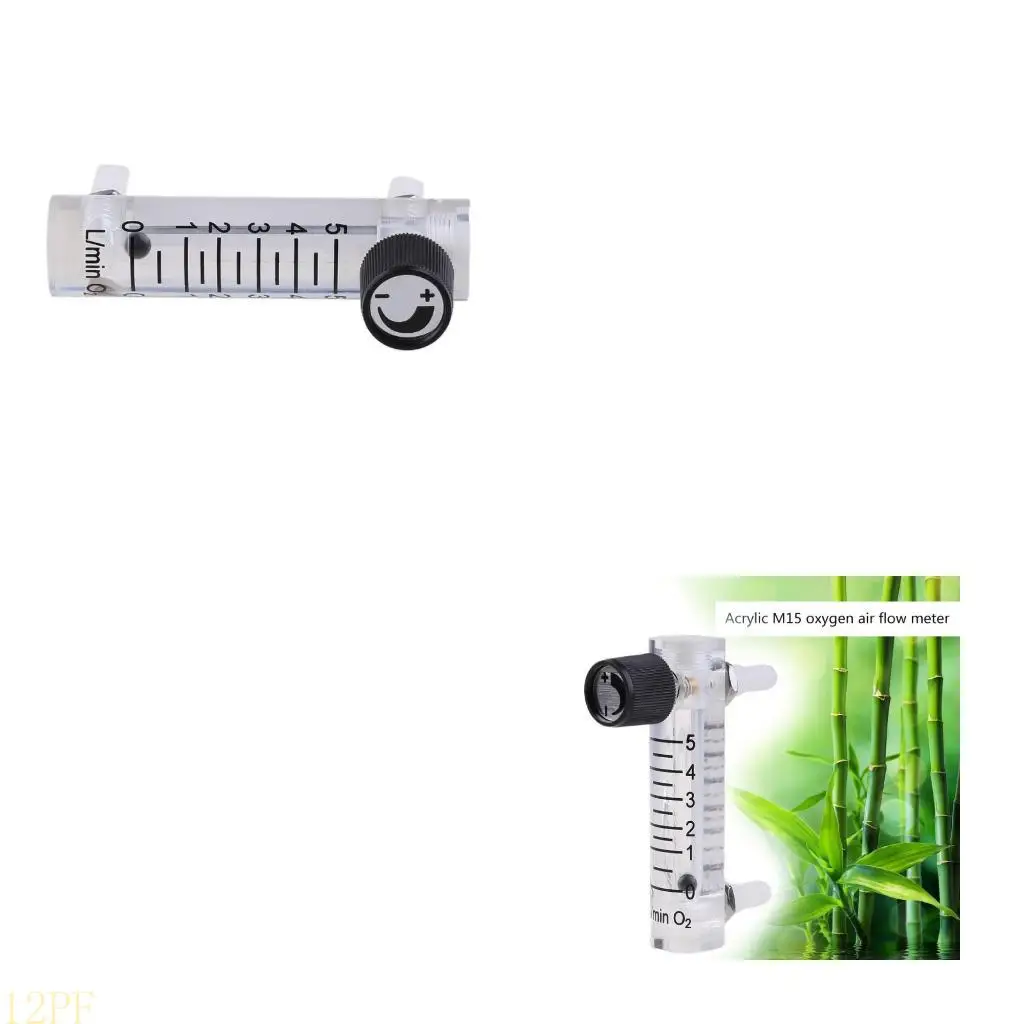 12PF Upgraded Gas Flowmeter LZQ-3 Flowmeter 0-3LPM Meter with Control for Valve fitting for Oxygen Air Gas Fast Connecti