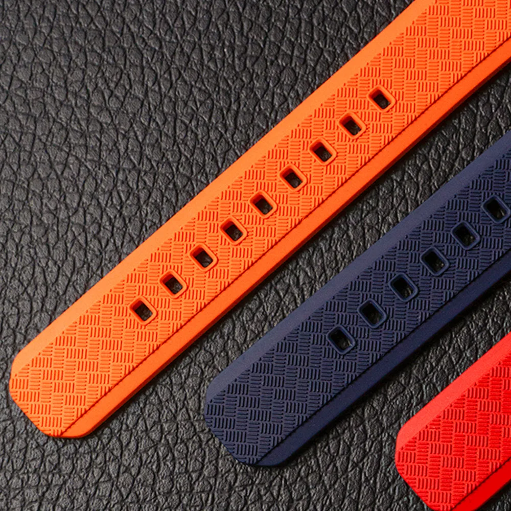 New Design 20mm 22mm FKM Watch Strap Fast Release Fluoro Rubber Waterproof Diving Watch Bands Wrist Belt Bracelet Accessories