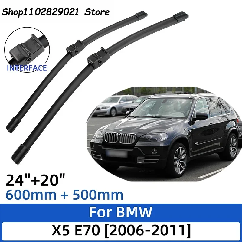 

2PCS For BMW X5 E70 2006-2011 24"+20"Front Rear Wiper Blades Windshield Windscreen Window Cutter Accessories 2009 2010 2011