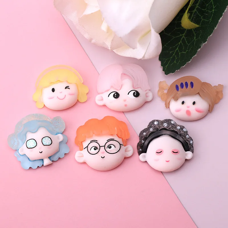 10pcs New Resin Family Member Flat Back Cabochon Cute Cartoon Art Supply Decoration Charm Craft DIY Jewelry Making Accessories