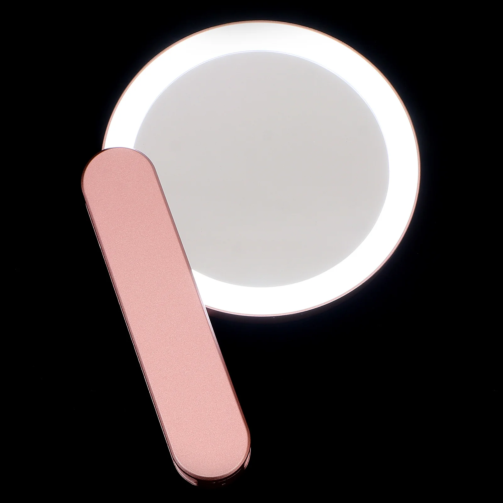 1Pcs Handheld Makeup Mirror Portable LED Mirror High Definition 360 Rotatable Exquisite Workmanship Perfect for Home