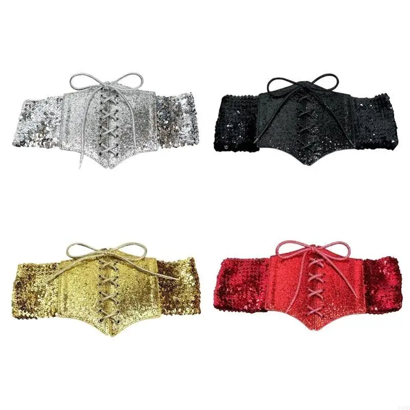 Y5JD GLITTER CORSEST حزام الخصر السفلي سلسلة الجرونج سلسلة حزام حزام عصري