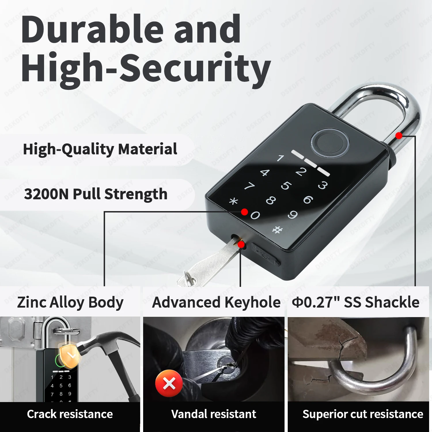 Tuya Password Bluetooth Padlock Touch Screen RFID IC Card Key Home Security Waterproof Cabinet Electronic Bag Luggage Padlock