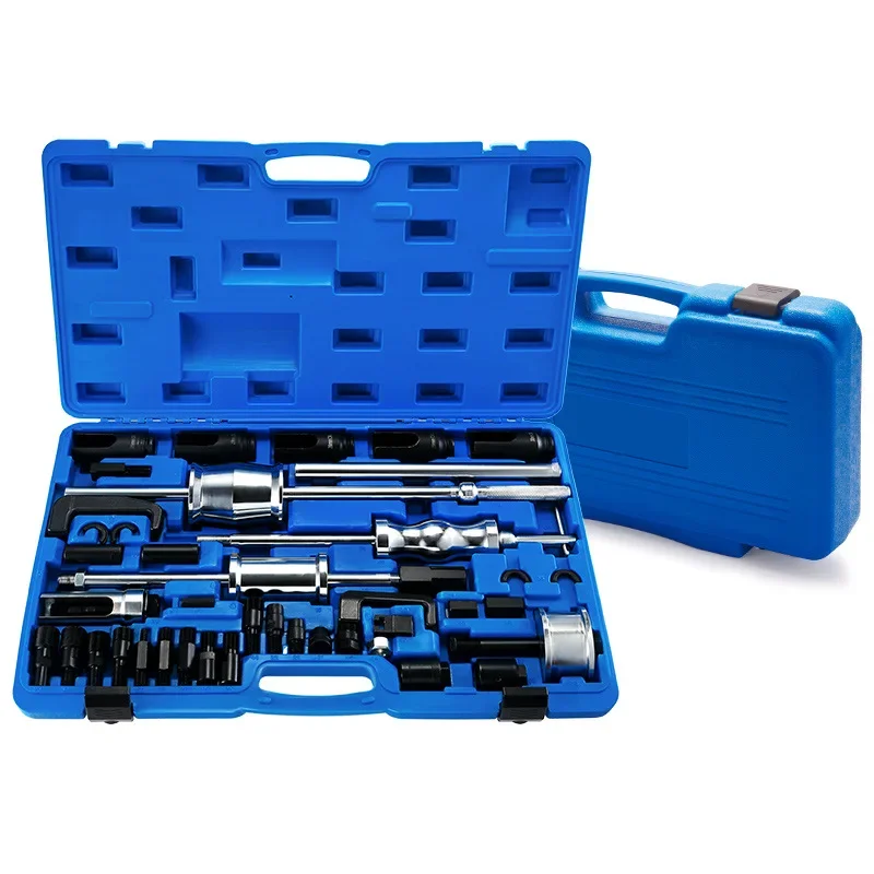 Diesel Fuel Injector Seat Cleaning Kit 40Pcs Common Rail Injector Extractor W/Slide Hammer Diesel Puller Removal Tool Set