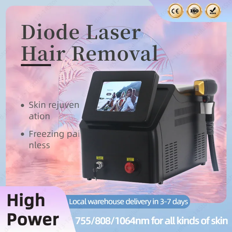 

Professional 808nm Diode Laser Remove Hair Machine Skin Rejuvenation Ice Titanium Painless Permanent Hair Removal Device