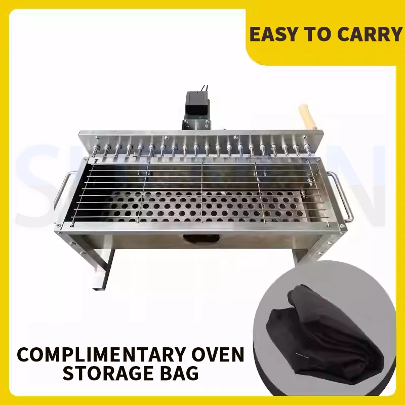 الخيزران عصا شواية باربيكيو التلقائي بالكامل الدورية الشواء في الهواء الطلق المنزل متعدد الوظائف الشواء 20 أسياخ 40 أسياخ