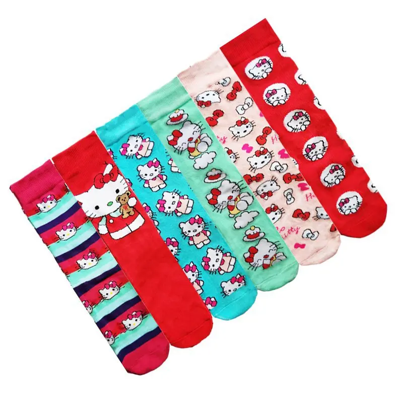 Kawaii Sanrio Long Socks Hello Kittys Y2K Cute Cartoon Anime Student Comfortable Breathable Sports Socks Toys Gifts Gifts