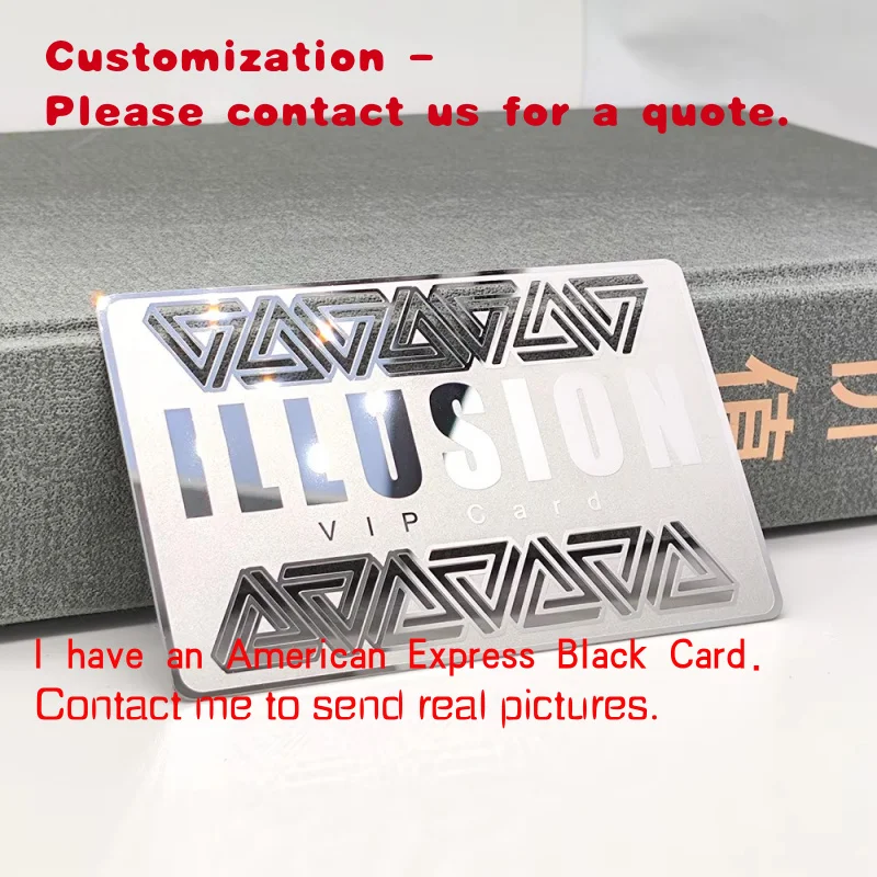 custom.Custom VIP Metal Card Laser Engraved Mirror Polished Stainless Steel Business Membership Loyalty Card