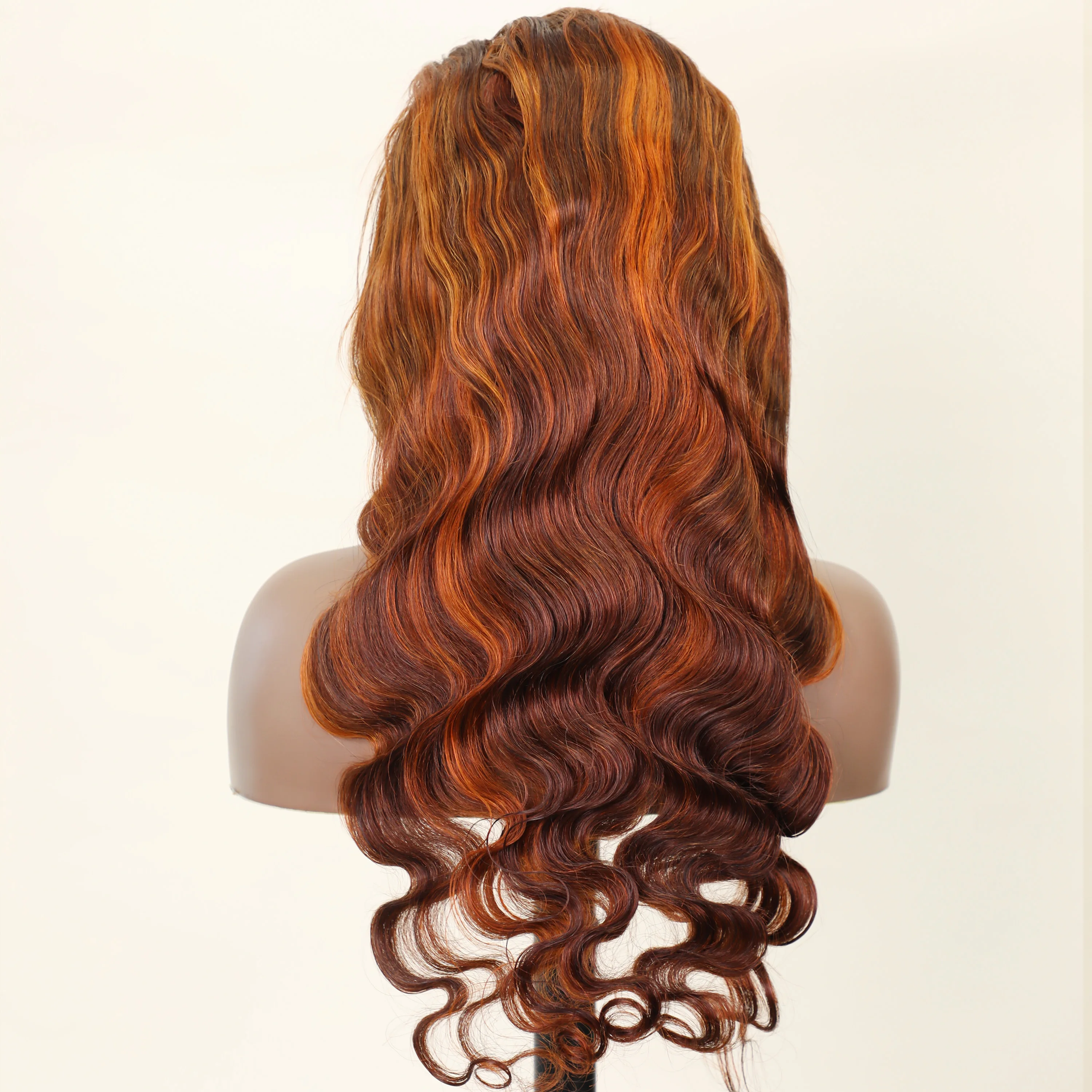 200 الكثافة تسليط الضوء على أومبير البرتقال الجسم موجة 13x6 الدانتيل الباروكة الأمامية 4/350 الملونة الجسم متموج البرازيلي خصلات الشعر المستعار الإنسان قبل قطعها