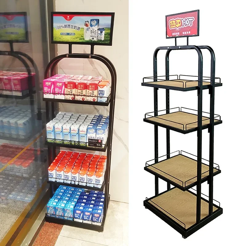 Hand cream, toiletries rack, mask rack, display rack, supermarket shelf, convenience store, cake shop, milk drink rack.