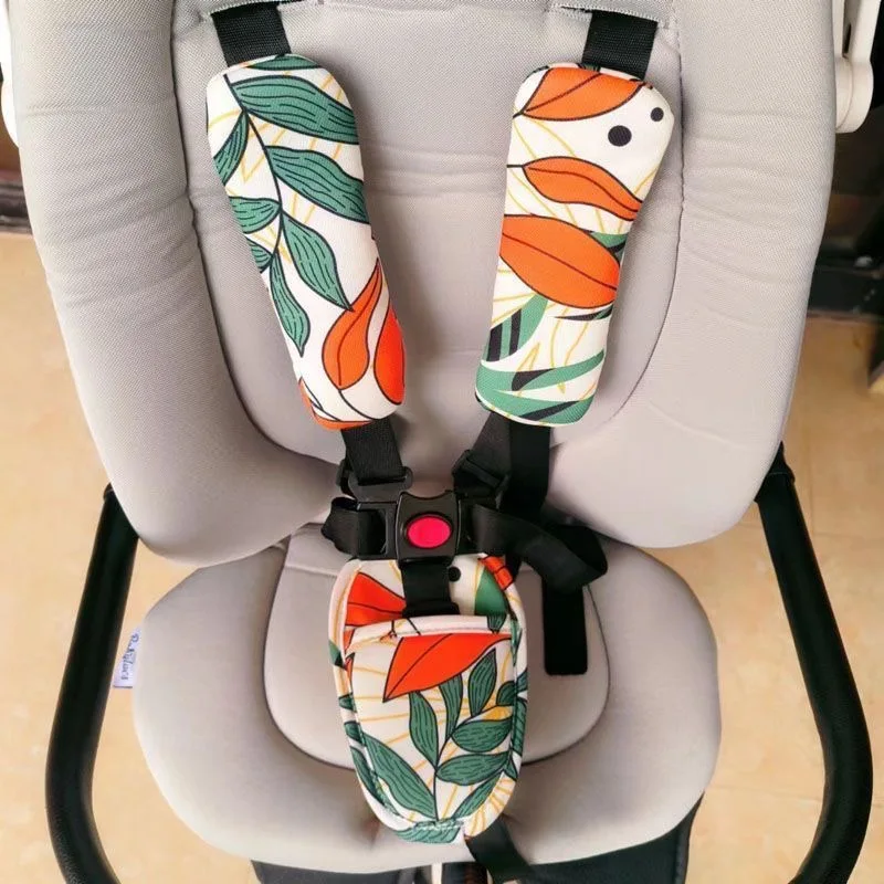 3個入り ベビーカーベルトカバー ショルダーパッド ソフトパッド カーシートストラップカバー 赤ちゃん用 ソフトラップ シートベルトクッション クロッチパッド