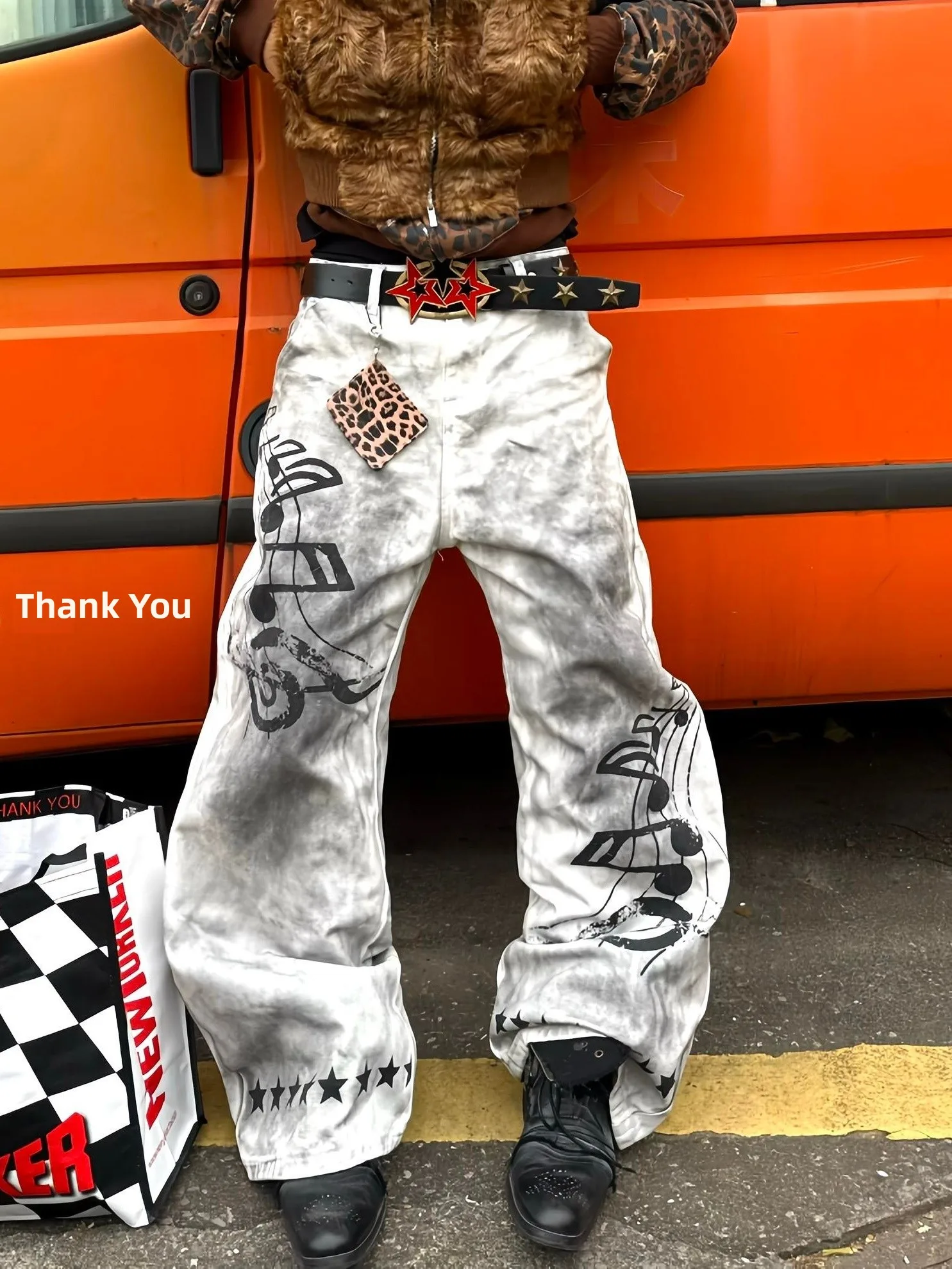 

Мужские джинсы Waed American Desert Sle свободного кроя с прямыми штанинами, с принтом, винтажные, длинные брюки для повседневной носки