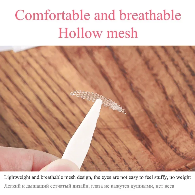 Malla de encaje en forma de pasta para párpados en forma de oliva Invisible doble pliegue cinta adhesiva para sombra de párpados maquillaje de belleza herramienta para párpados 180-480 Uds