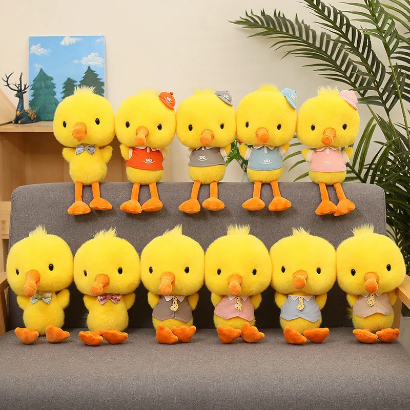 38cm Kawaii Little Yellow Duck Plush Toys Cute Cartoon Stuffed Animal Doll Appease Baby Toy Lovely Kids Birthday Gifts for Girls